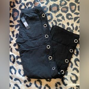 Fashion Nova Black Flare Jeans with Silver Accents
